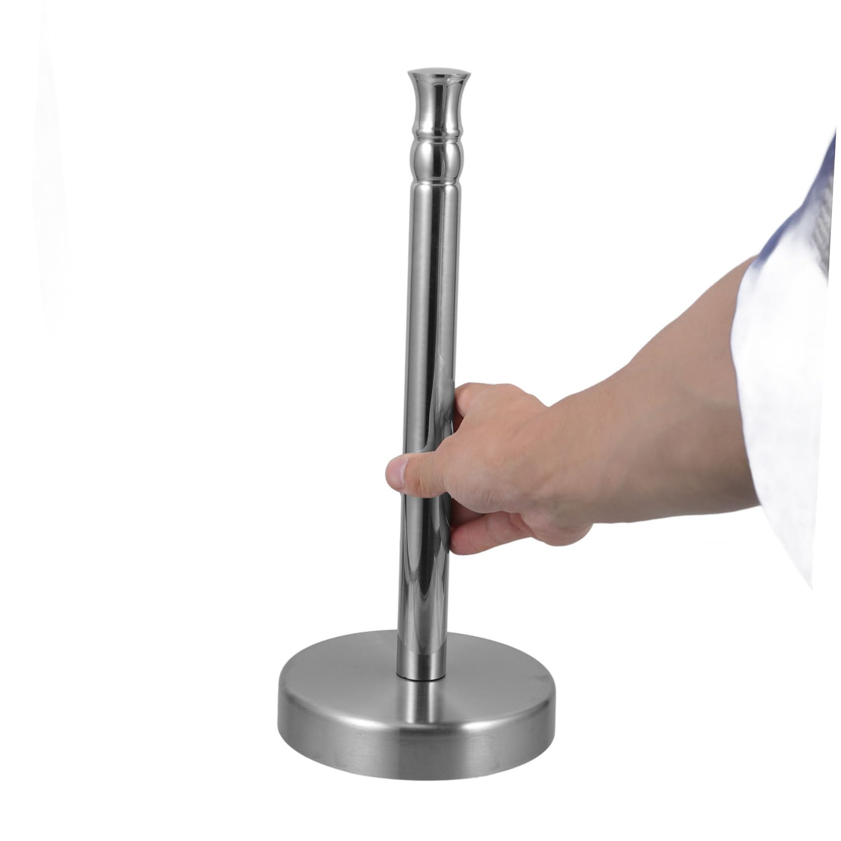 Portarotolo da Cucina in Acciaio Inox 2 Pezzi per Piano | Argento, per Pellicola e Sacchetti, Design Verticale Salvaspazio, Accesso Comodo Sul Banco