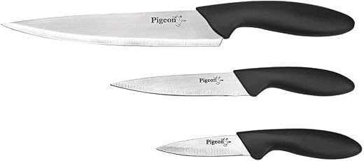 Pigeon by Stovekraft Stainless Steel Kitchen Knives Set, 3-Pieces, Multicolor