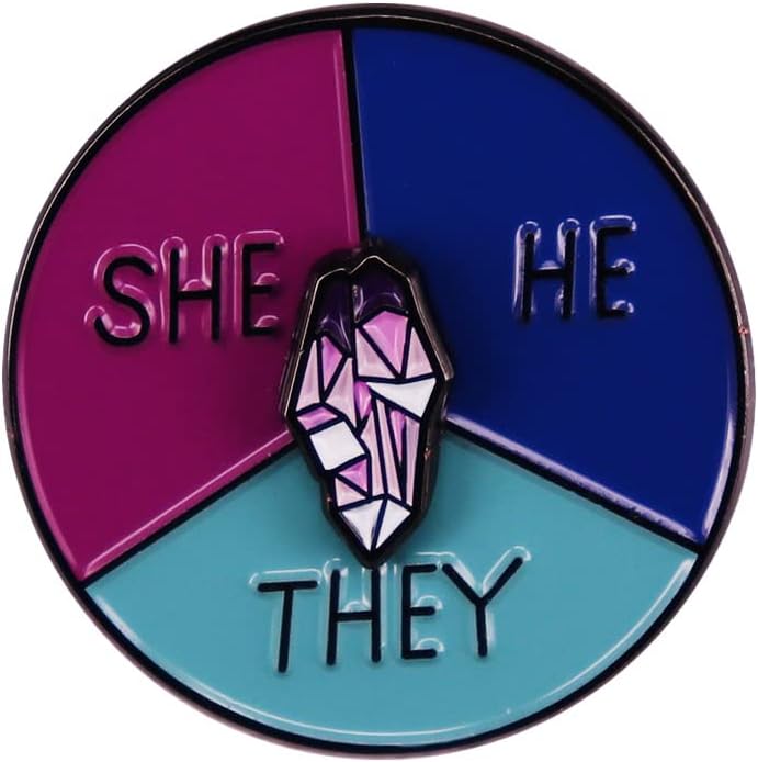 LGBTQ Pronouns Cute Pin She/He/They Gender Identity Bulk