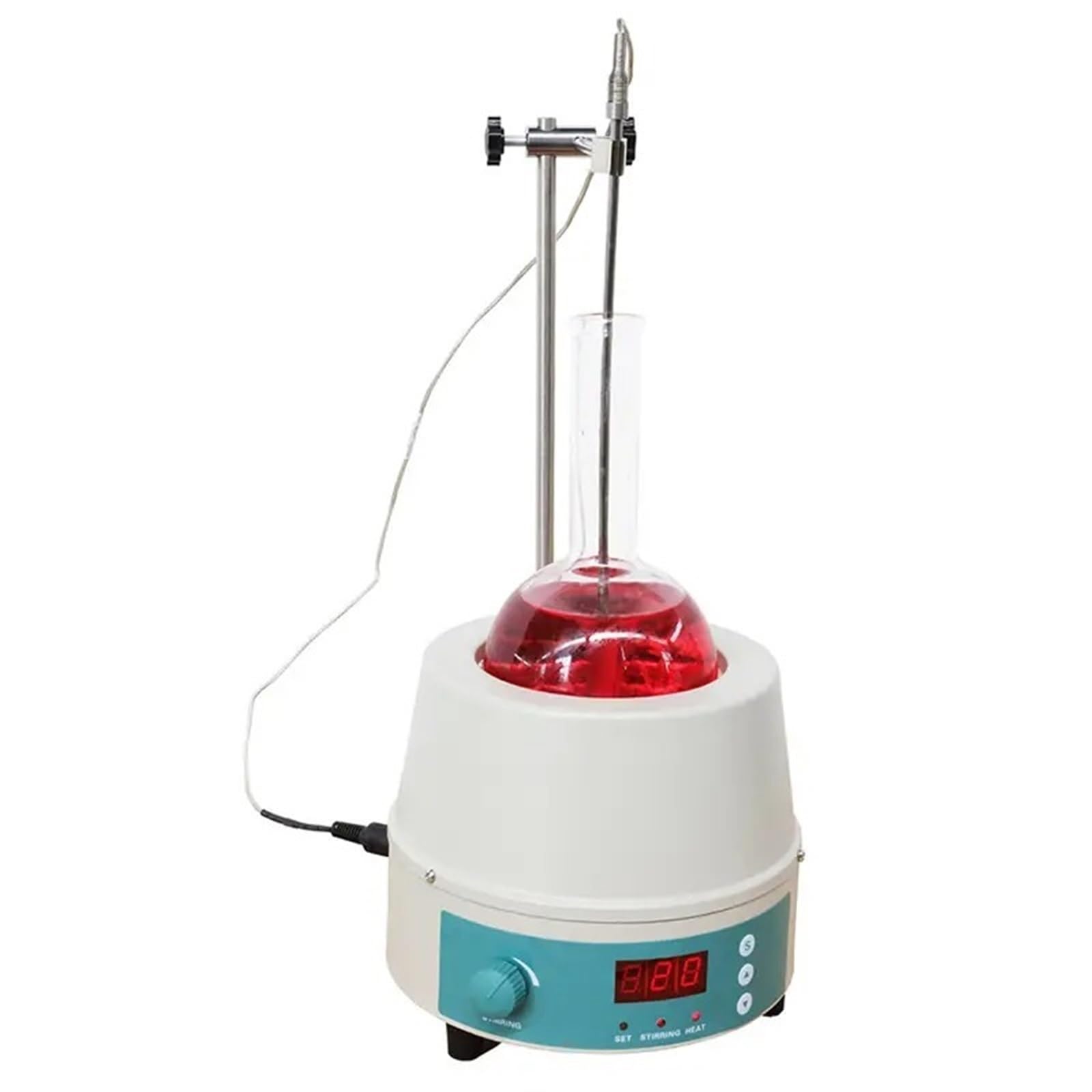 Magnetic Stirrer, 50ml 100ml 250ml 500ml 1L 2L Lab School Digital Display Magnetic Stirrer Stirring Heating Mantle Equipment 98-III-B,for Lab and Homebrew(1000ml)