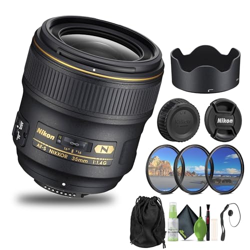 Nikon - AF-S NIKKOR 35mm f/1.4G �L�p�����Y (2198) + �t�B���^�[�L�b�g + �L���b�v�L�[�p�[ + �N���[�j���O�L�b�g