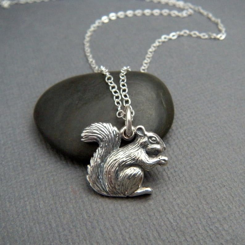 925 sterling silver squirrel necklace smallanimal love pendant |TMP_03097 image 2