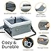 Conlun Dog Car Seat Booster for Small Pet Under 20lbs, Portable Travel Puppy Car Seat with Internal Steel Frame, Comfort Cushion & Storage Pockets, Adjustable Straps Fit Most Cars, Grey