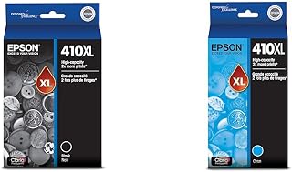 Epson T410XL020 Premium Black High Capacity Cartridge Ink & T410XL220 Claria Premium Cyan High Capacity Cartridge Ink