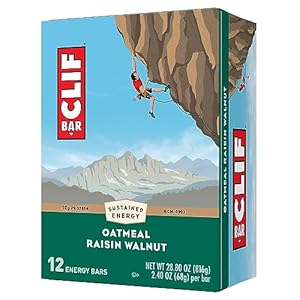 CLIF BAR – Oatmeal Raisin Walnut – Made with Organic Oats – Non-GMO – Plant Based – Energy Bars – 2.4 oz. (12 Pack)