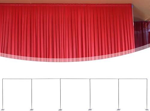 Miniatura 2 de Soporte para telón de fondo de tubo de 10 x 50 pies, gran resistente, telón de fondo con base, telescópico, para bodas, fiestas, espectáculos de