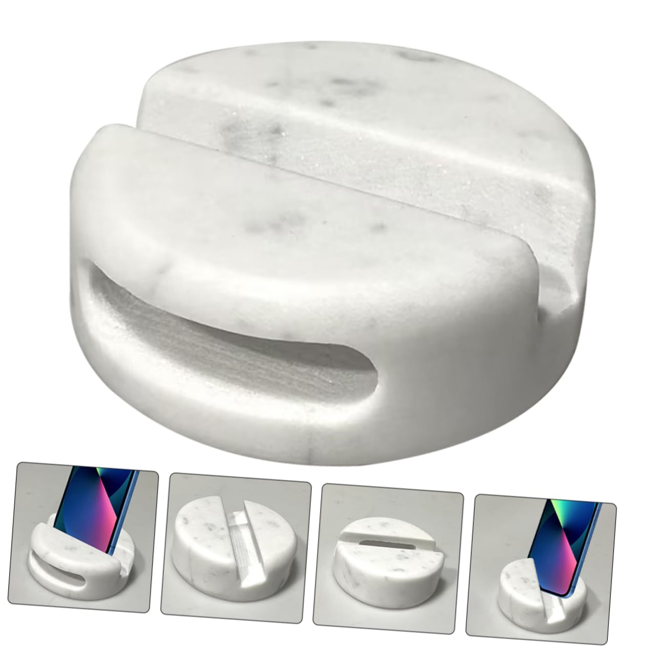 Supporto Telefono in Marmo per Scrivania, Portatile, Moderno | Base Solida, Design Semplice e Moderno, Struttura Robusta, Effetto Decorativo, Forma Compatta