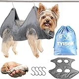 TYISON Pet Grooming Hammock/Drying Towel with 4 S-Hook,Dog Grooming Sling,Hammock Restraint Bag for Nail Clipper Bathing Teeth and Ears Cleaning,Taking Medicine.
