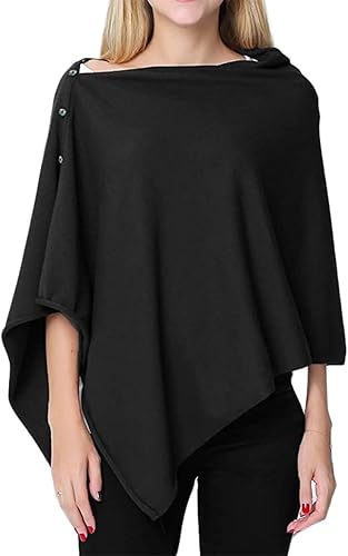 StylesILove - Poncho de punto multiusos para lactancia botones ajustables para protección de lactancia funda de lactancia bufanda infinita