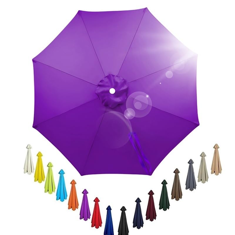 Waterproof Anti-UV 2m-4.0m Replacement Parasol Canopy, Garden Umbrella Replacement Cover For 6 Arms/8 Arms,UV30+ Patio Market Parasol Top(B,(8Rib) 2.30m/7.5ft)
