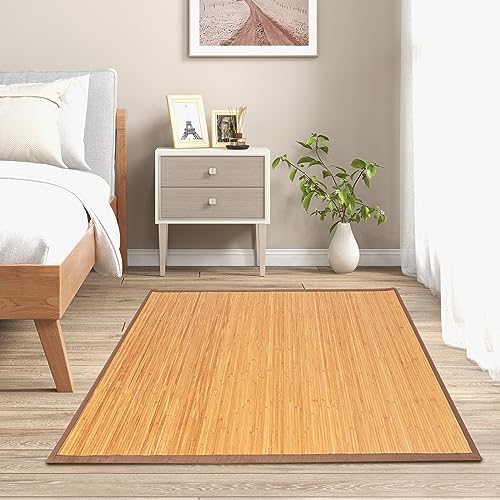 Tapete decorativo de bambú 5'x8' COSTWAY miniatura 4