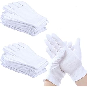 24paio Guanti Di Lavoro Cotone Bianco Leggeri E Protettivi - Foto 5