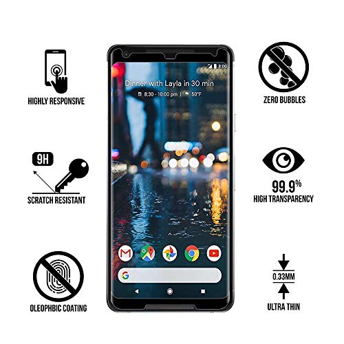 Image of STP FEEL Stp Advanced Premium Tempered Glass Screen Protector Guard For Google Pixel 2Xl (Black,Pack Of 1) Full Glue Edge To Edge Coverage With Easy Installation Kit