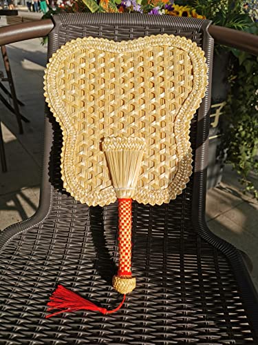 Kailinst Hand Woven Fan,Natural Fan,Wheat Straw Hand Fan,Party Fan,Hand Fans Women Foldable,Suitable For Summer,Beach,Garden,Decoration(7.2" Petal Fan) #TOP4