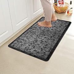 HEBE Kitchen Mat Cushioned Anti Fatigue Floor Mat Waterproof Non-Slip Kitchen Rug Floor Carpet Heavy Duty Comfort Standing Mat Pads,20"x30",Silver Grey