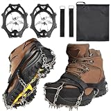 Goodffy Crampons Ice Cleats, Anti Slip 19 Stainless Steel Spikes Ice Snow Grips for Boots Shoes Women Men...