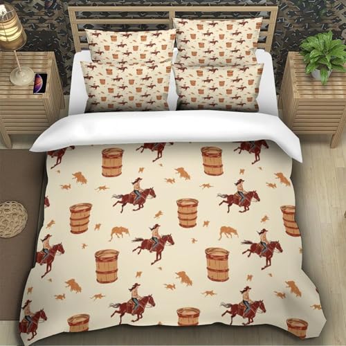 Linge de Lit Hypoallergique Résistante Motif Cowboy 3D Double - 5
