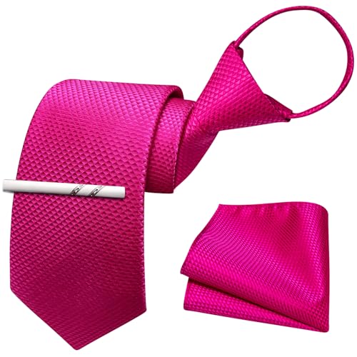 Image of Barry.Wang Boys Ties School Pre-Tied Kids Necktie Handkerchief Clip Set Uniforms Child Ties for 8-14 Years Wedding Party