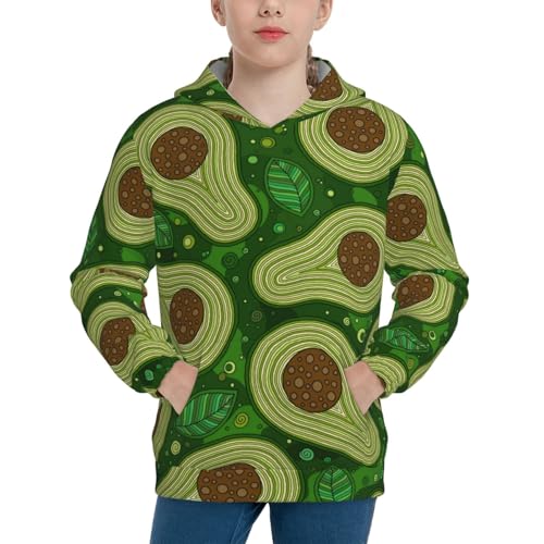 Big Colorful Avocados Kid Hoodies Boys Sweatshirts Girls Pullover with Pocket