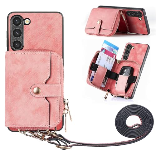 Coque portefeuille Samsung Galaxy A52s 5G en cuir rose élégant et sécurisé