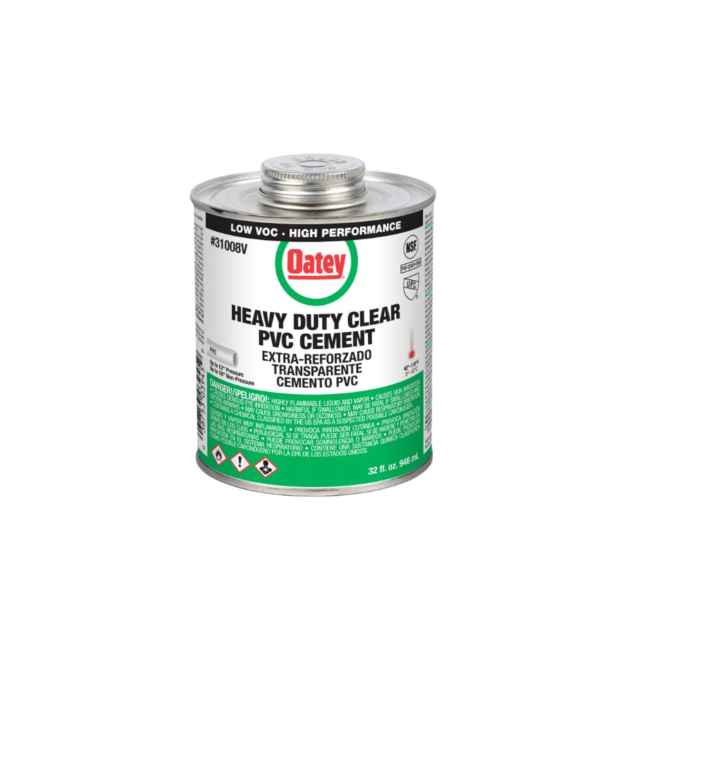 31008 32-oz. Clear Heavy-Bodied PVC Pipe Cement - Quantity 12