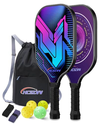 Juego De 2 Palas De Pickleball, Incluye 2 Palas De Pickleball, 4 Bolas De Pepinillo Para Interiores Y Exteriores Que Contienen 2 Pickleball Que Brillan En La Oscuridad, 1 Mochila De Pickleball,
