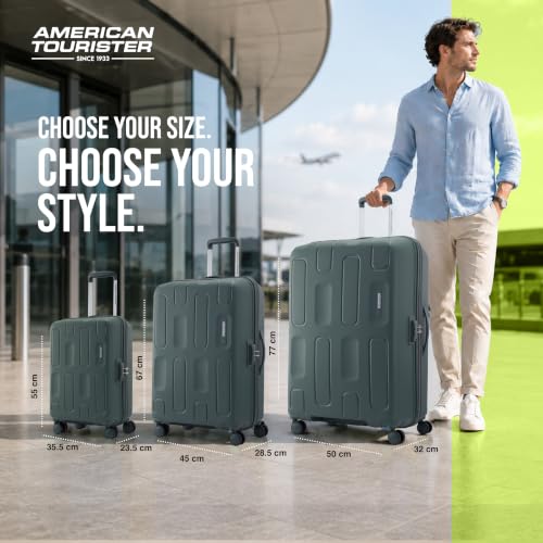 Image of American Tourister Ivy 2.0 | Small Size Cabin Trolley Bag (55 cm) | 360 8 Wheel Travel Luggage | Hard Case Polypropylene (PP) Suitcase | Combination Lock | Dark Forest