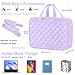 PUGPIU Bible Cover Case for Women, Large Quilted Bible Bag with Shoulder Strap and Handle, Bible Study Supplies Journaling Kit with Highlighters Pens No Bleed Tabs Notebook Cross Clips (Light Purple)