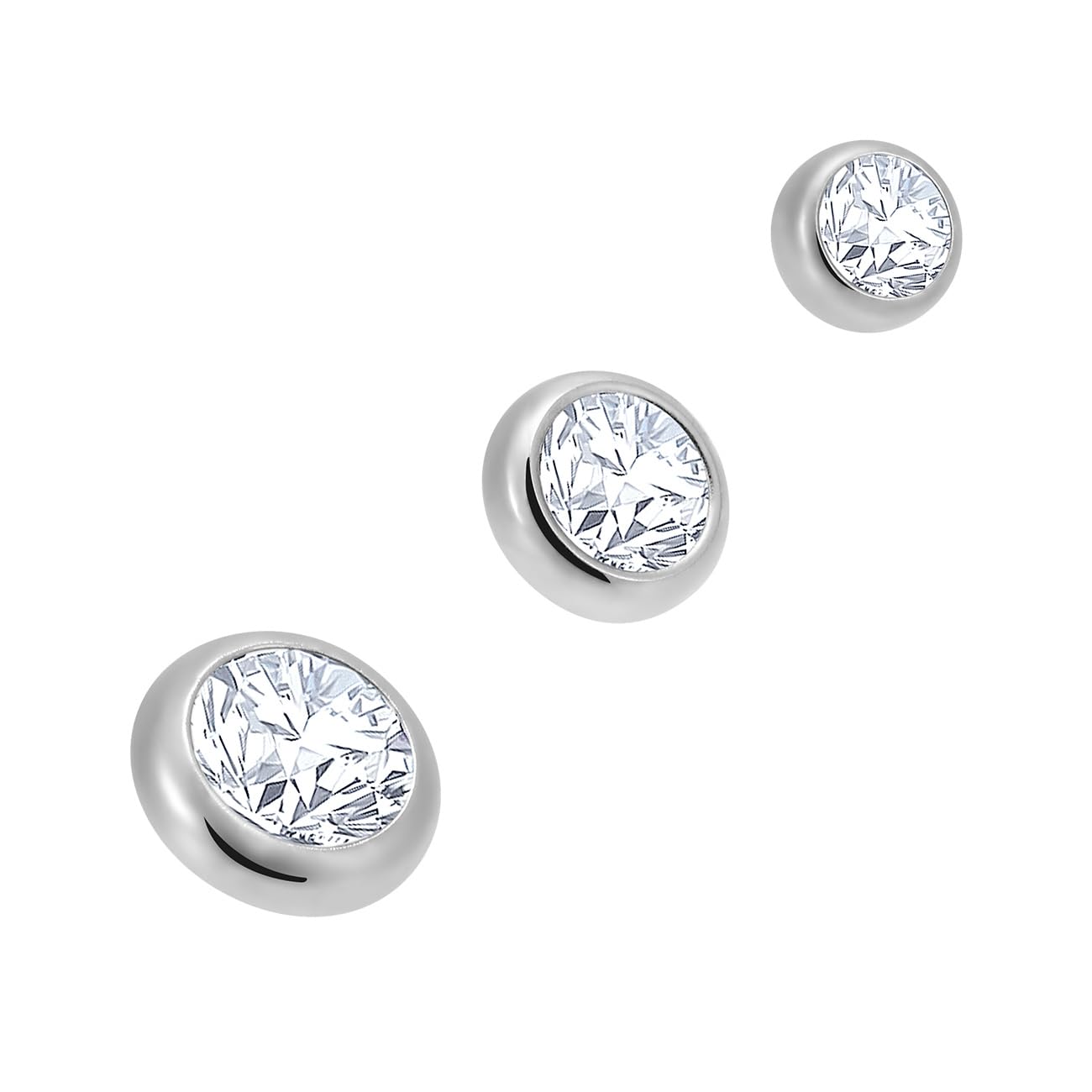 316L Acero Crystal Gem Microdermal Piercing Anchor Reemplazo Tops