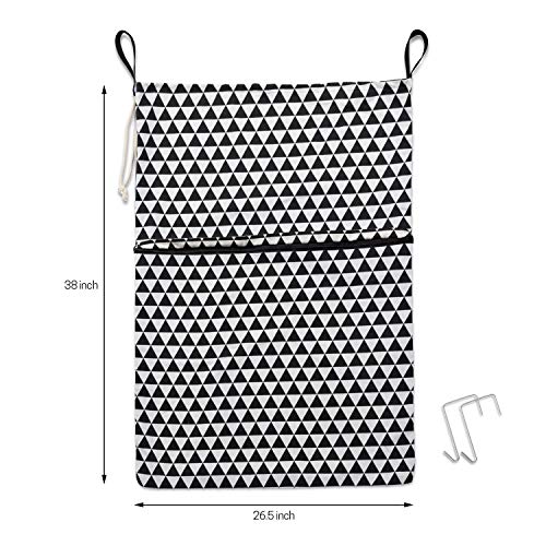 Laundry Hamper Bag With Door Hanging Hook, Dirty Cloth Organizer With Hook, Hanging Laundry Bag ,Drawstring Closure, Machine Washable #TOP1