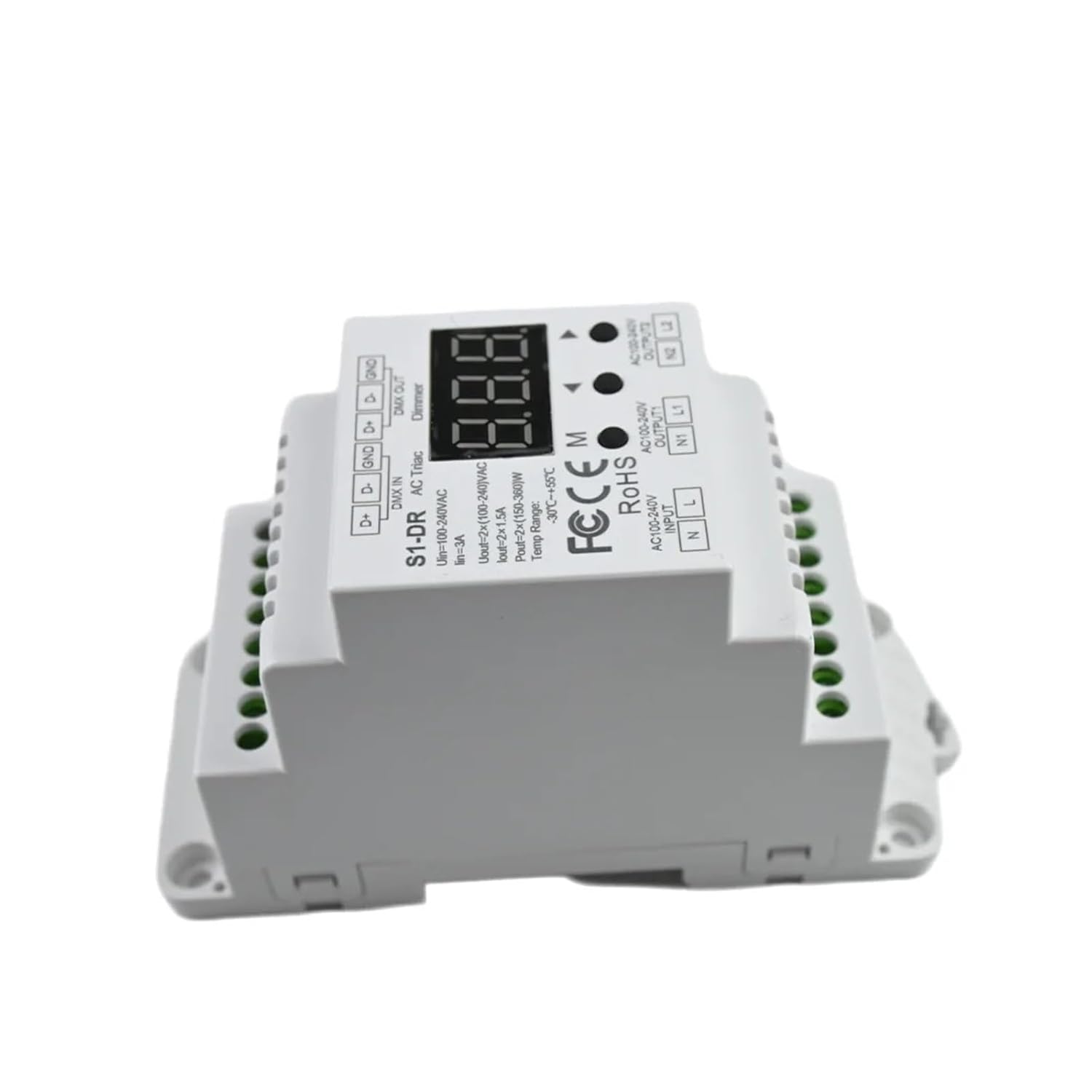 AC thyristor dimmer Dual Channel Output 2 Channel dimmer thyristor dimming Input Voltage 100-240VAC Output Voltage 2 x 100-240VAC