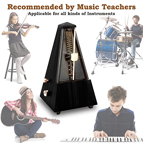 Tempi Mechanical Metronome For Musicians - Includes Ebook And 2-Year Warranty - Metronome For Piano/Guitar/Violin, Metronome Music For Adults And Kids (Molded Black Grain Veneer) #TOP4