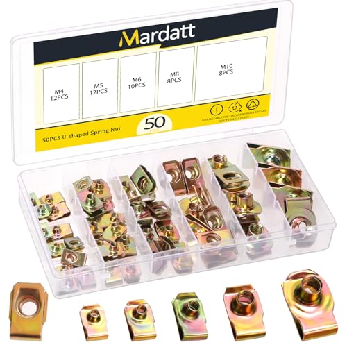 Ecrous clippables en U M4 M5 M6 M8 anti-vibration pour fixation de pare-chocs auto