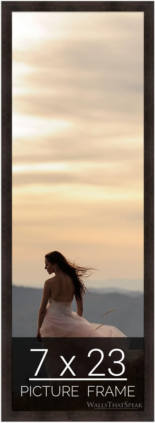 wallsthatspeak 7x23 Espresso Brown Picture Frame for Puzzles Posters Photos or Artwork