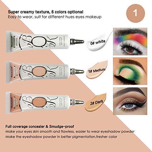 LOKFAR 2 Pack Matte Eyeshadow Primer for Oily Llids Medium Eyeshadow No Crease Eye Makeup Eye Primer Base Waterproof & Smudge-proof & Long Lasting Cream Liquid Eye-shadow for All Shadows (15 ml)