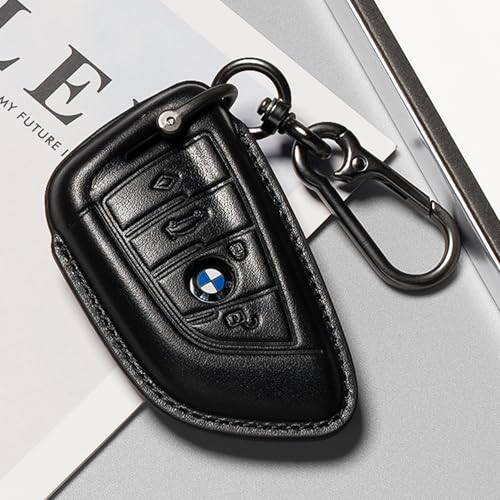 Image of BMW Key Fob Cover Leather Case Lanyard Keychain Holder Key Fob Protector 230i 330i 430i 440i 530e 530i 540i 740i 745e 750i M2 M235i M240i M3 M340i M4 X1 X2 X3 X4 X5 X6 X7 accessories
