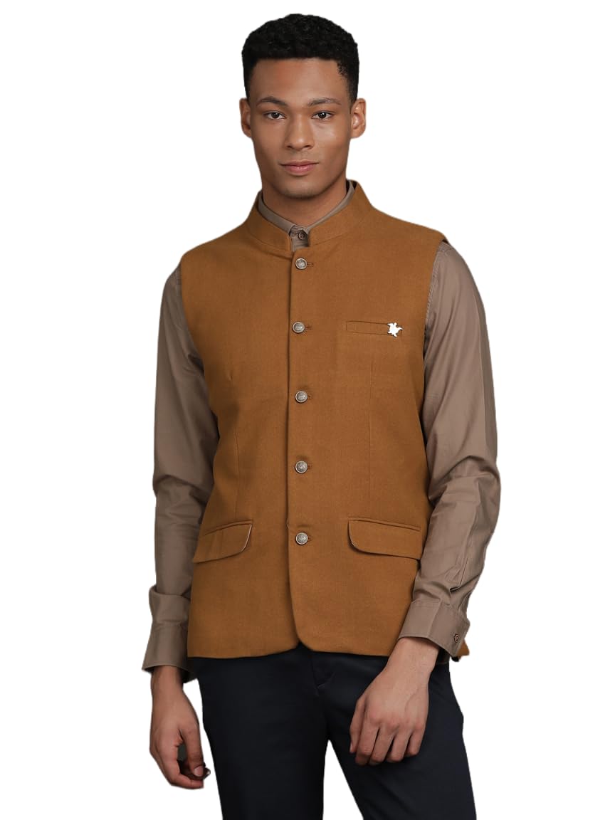 turtle Men Brown Terry Rayon Solid Party Nehru Jacket||Ethnic jacket-picture-13