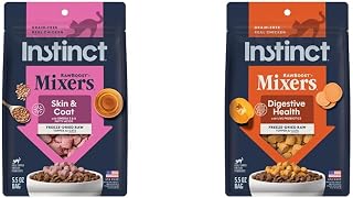 Instinct Freeze Dried Mixers, Cat Food Toppers, Skin & Coat + Digestive Health Bundle, 5.5 oz