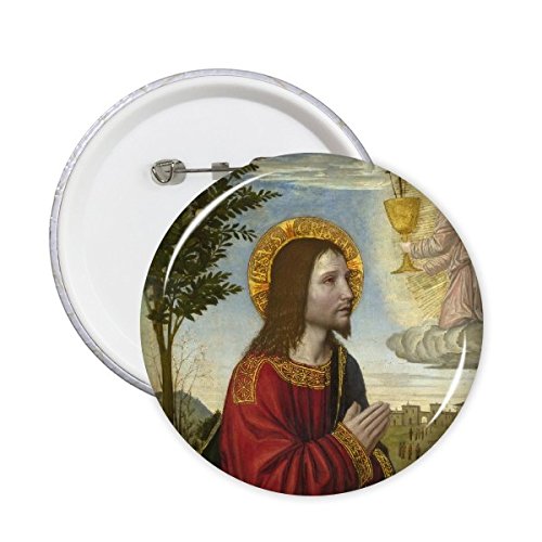 Broches rondes peinture à l'huile pour afficher votre passion de l'art chrétien