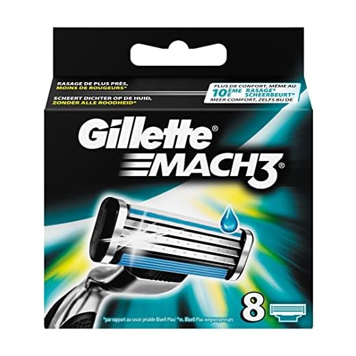 Gillette 104633460 Mach3 Rakblad för Män, 8 Påfyllningar
