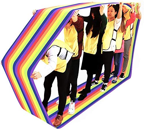 Luckystar4you Juegos de Entrenamiento Arco Iris Mat Carrera de Juego al Aire Libre para niños Adultos Cumpleaños Juegos de Equipo en Equipo Cover