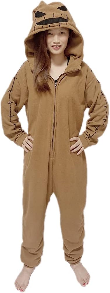 Adult Oogie Boogie Costume Onesie Pajamas Animal Sleepwear Cosplay Costume Halloween Christmas Jumpsuit