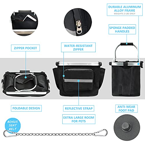 MATTISAM Bike Basket Front Handlebar, Quick Release Bicycle Basket Multi-Purpose Detachable Folding Small Pet Carrier… - Image 5