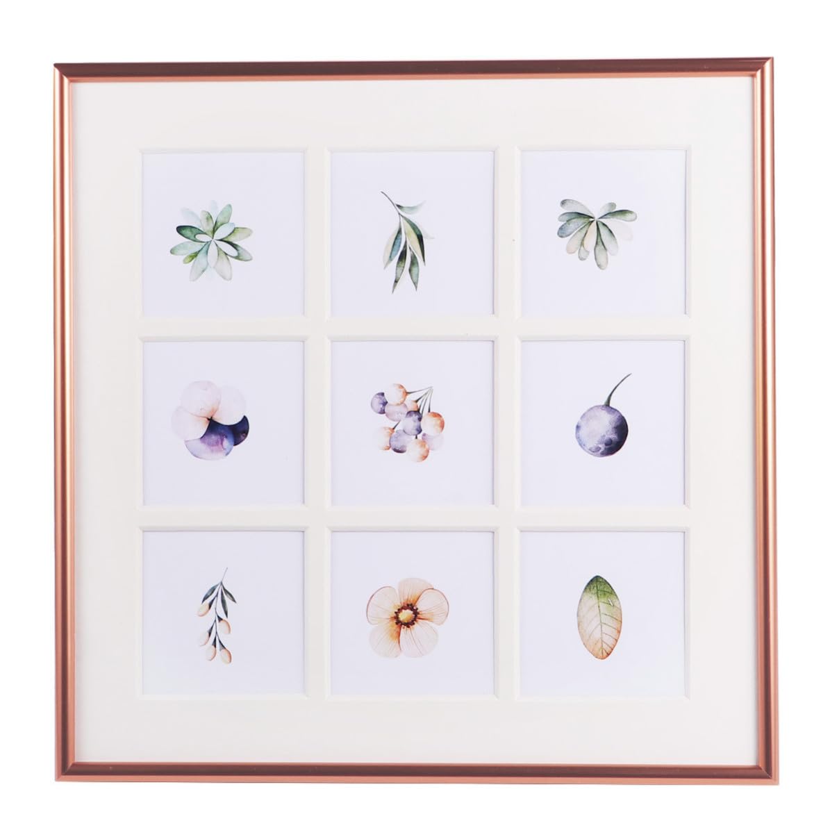 Cadre photo 30,3 x 30,3 cm à 9 compartiments en aluminium pour organiser vos photos souvenirs