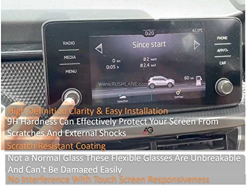 Image of PET 9H Screen Protector Compatible With Skoda Kushaq Touch Screen Infotainment - 8 Inch (2022 Model With Rotary Switch) Pack Of 1