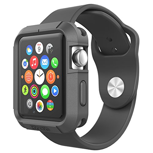 Apple Watch Case - Poetic [Turtle Skin Series] Apple Watch 38mm Case - Protective Silicone Case For Apple Watch 38mm (2015) Black (3-Year Manufacturer Warranty From Poetic)