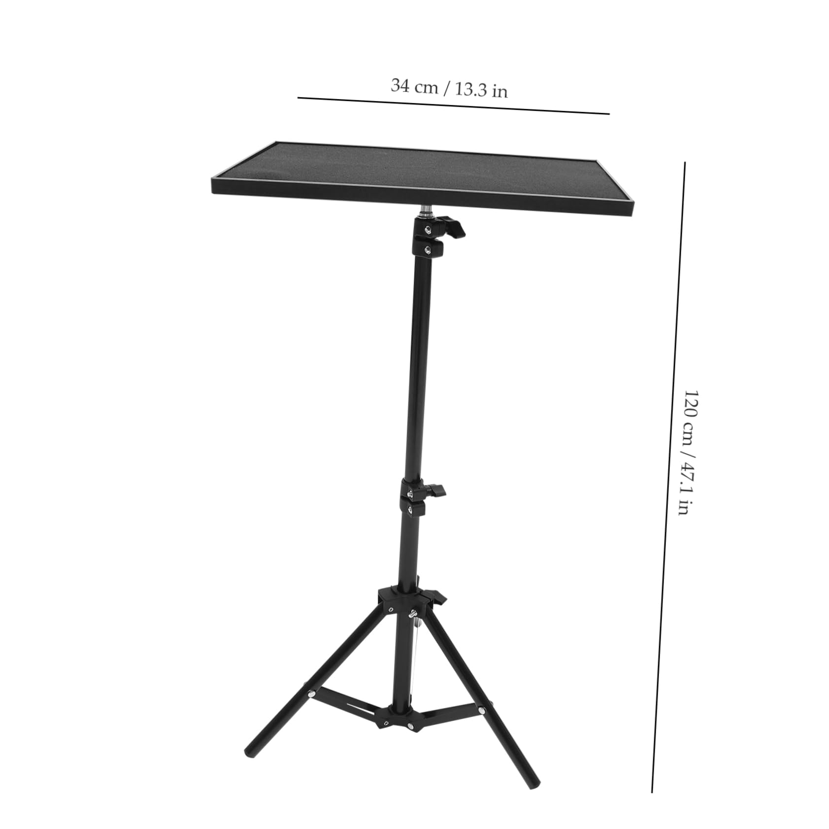 Hemobllo Supporto per Proiettore Pieghevole Treppiede Regolabile, Nero | Metallo e Abs, Attacco 1/4 e 3/8, Uso Casa e Palco, Struttura Telescopica Stabile