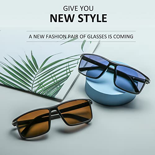 LifeArt Mens Polarized Sunglasses Ultralight Sports Fishing Driving Sunglasses for Men UV Protection Rectangle Metal Frame2