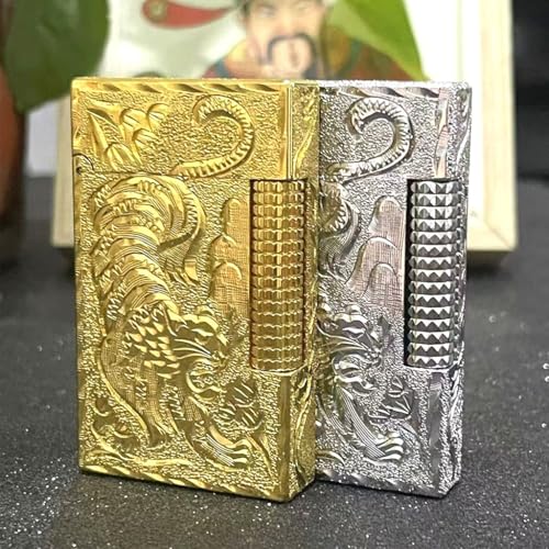 Encendedor retro con sonido de butano, diseño tigre dorado miniatura 4