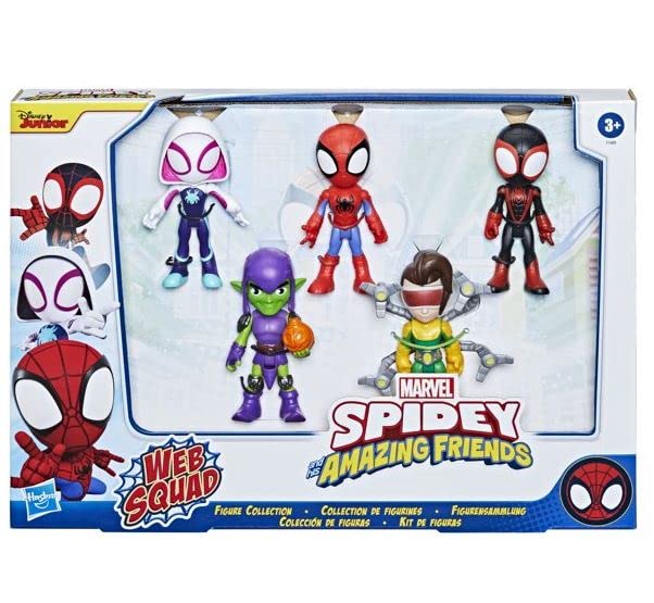 Marvel Spidey & His Amazing Friends Action Figures Superheroes + Villains (Choose Figure) (Spidey & Friends Villain Pack (5 Figures))